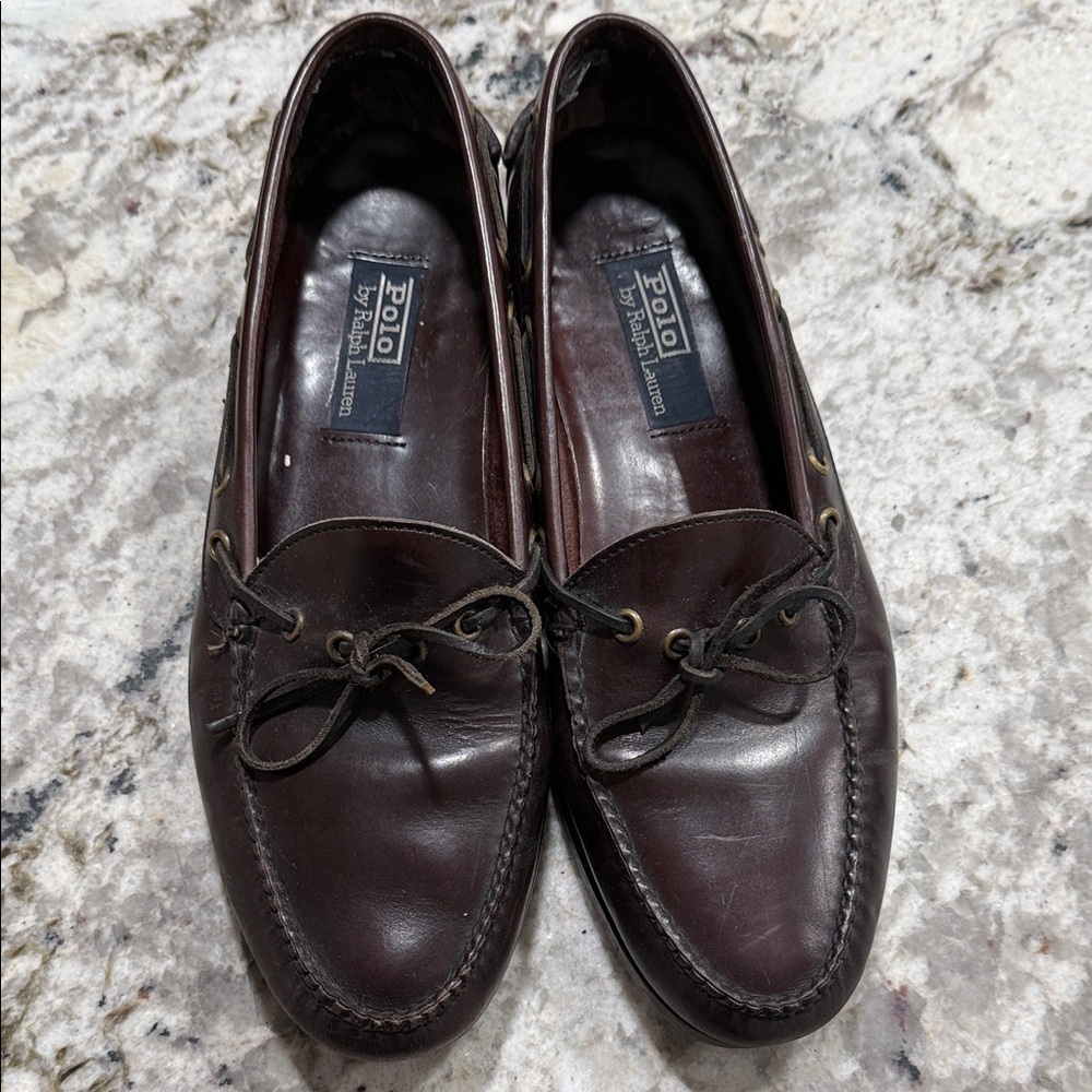 Polo by Ralph Lauren Dark Brown Leather Boat Loafers